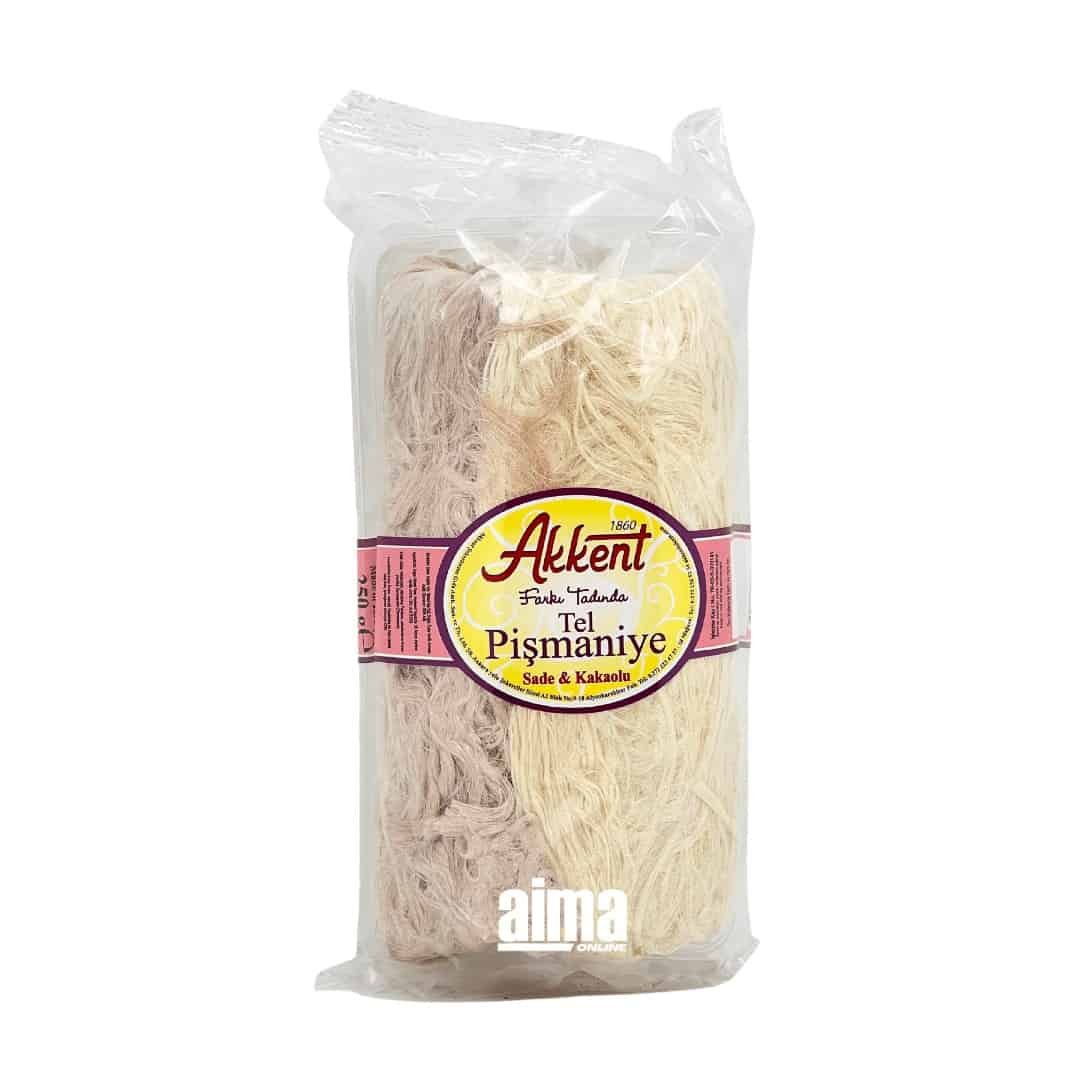 Akkent Pismaniye Sade & Kakaolu - Türkische Zuckerwatte mit und ohne Kakao 250g