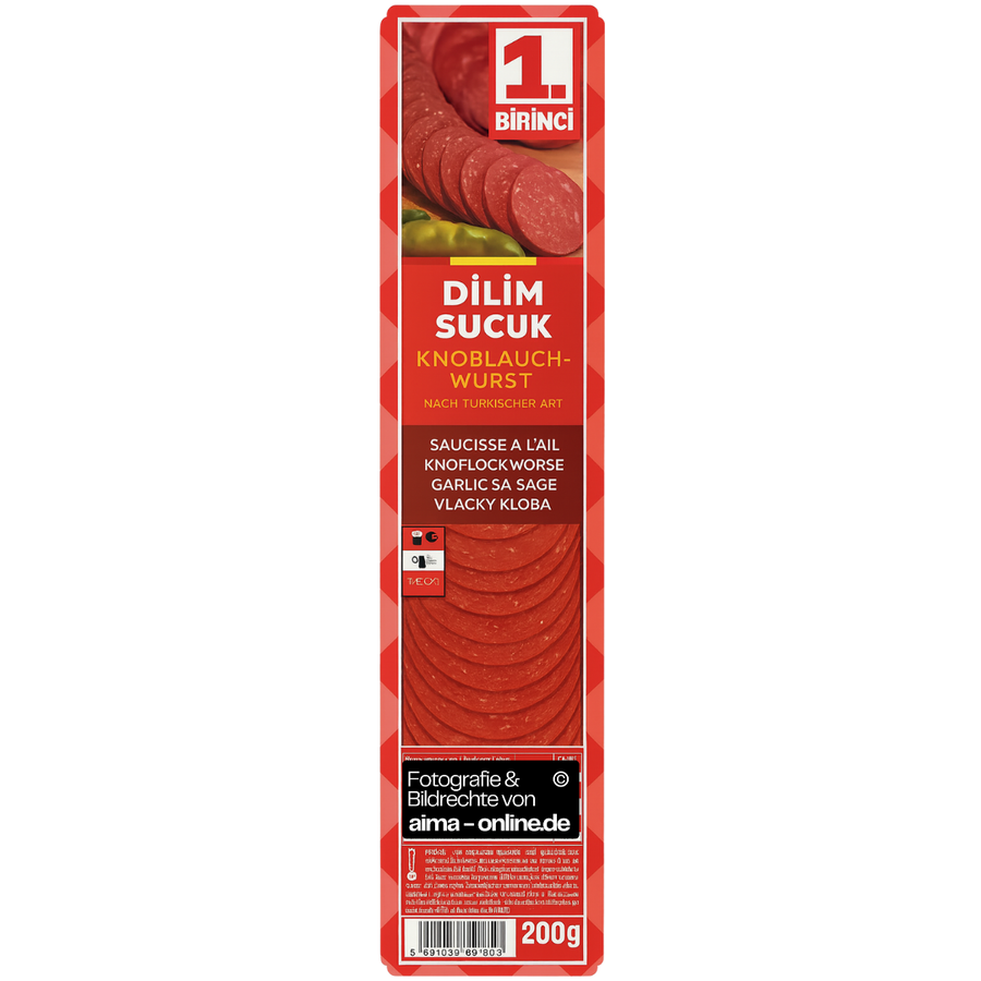 1. Birinci - Knoblauchwurst in Scheiben, Dilim Sucuk 200g