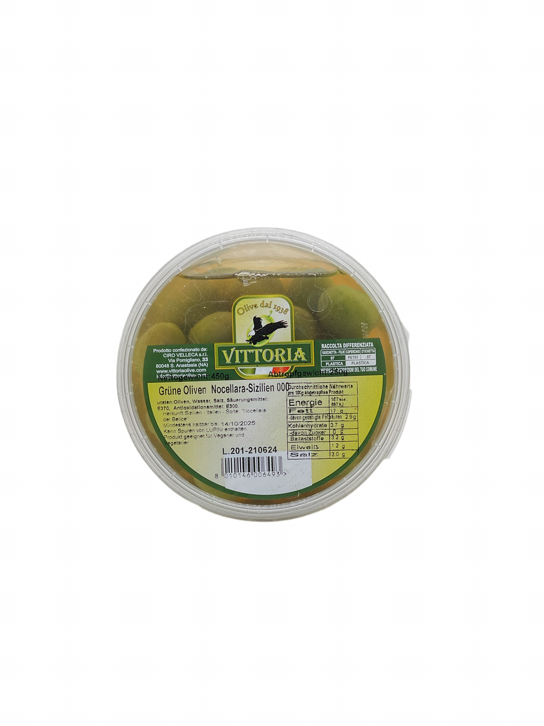 Vittoria Yeşil Zeytin Nocellara 850gr