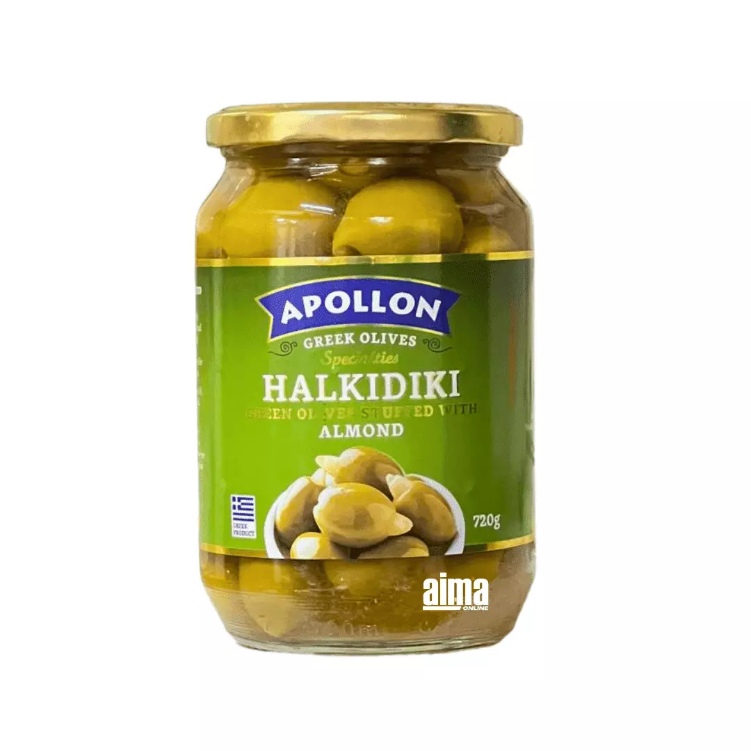 Apollon Halkidiki Bademli Yeşil Zeytin - Bademli Yeşil Zeytin 720gr