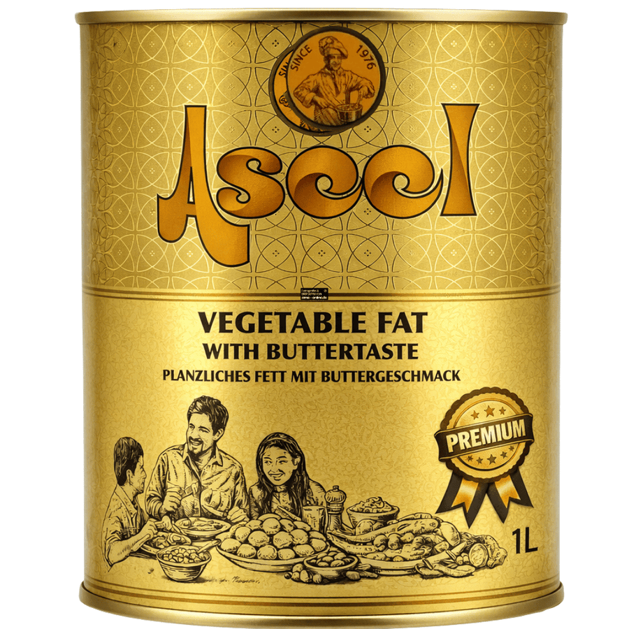 Aseel - Pflanzen Ghee, Pflanzliches Fett mit Buttergeschmack 1L