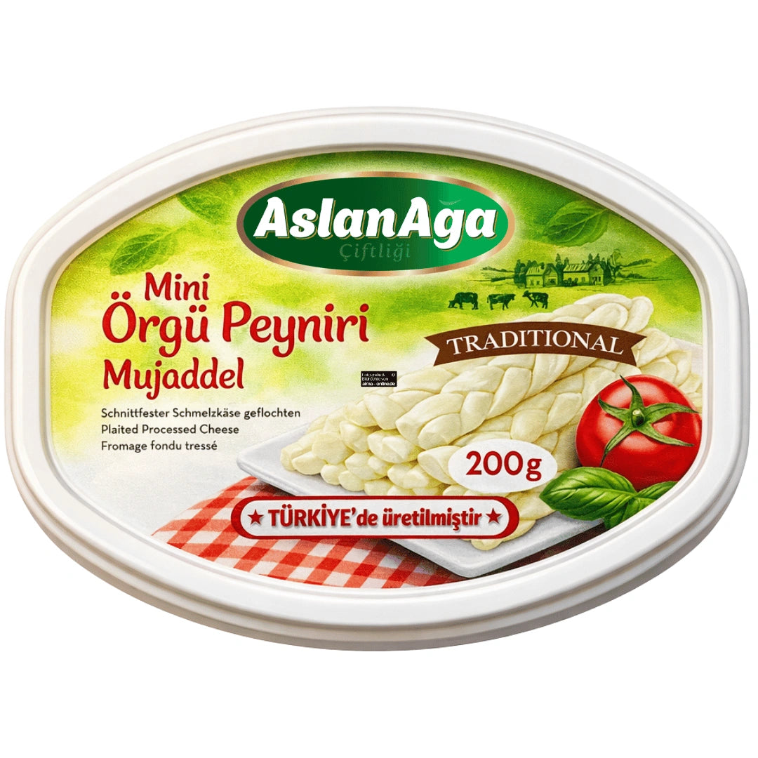 AslanAga - Mini Örgü Käse (Mujaddel), Mini Örgü Peyniri 200g