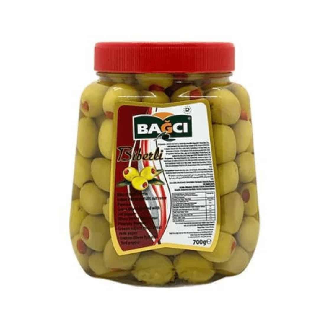 Bağcı Biberli Yeşil Zeytin - Kırmızı biberli yeşil zeytin 1270gr