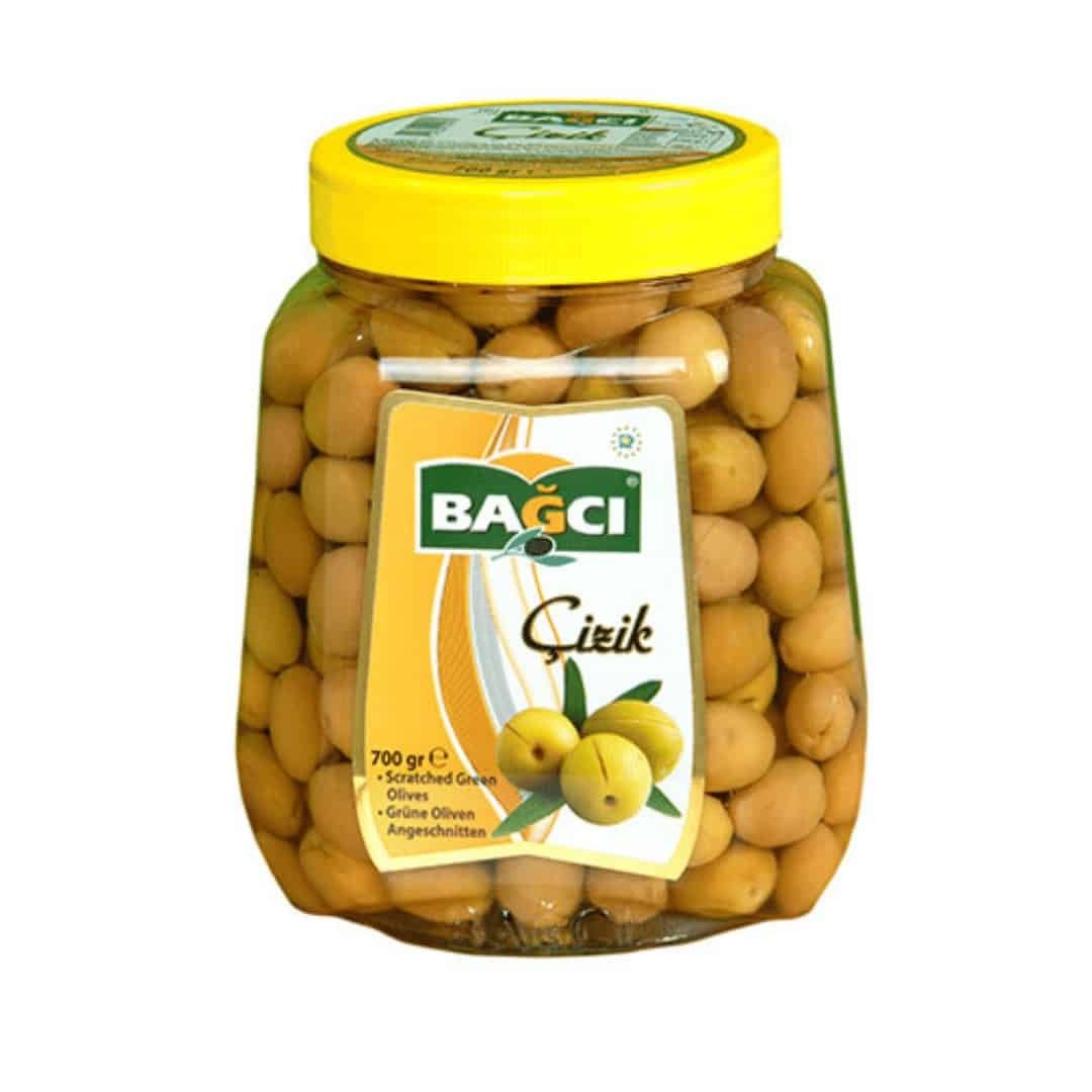 Bağcı Çizik Yeşil Zeytin - Yeşil zeytin kesilmiş 700gr