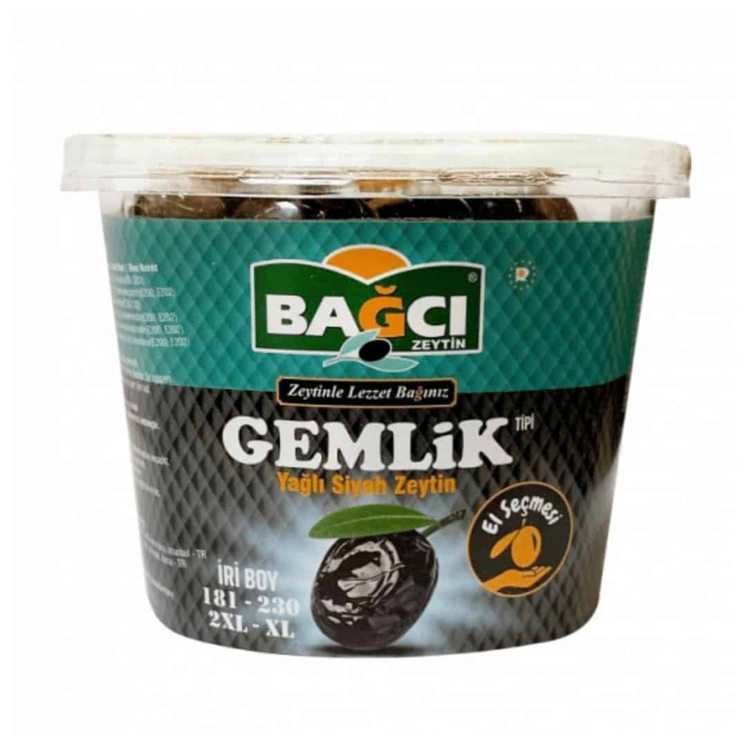 Bagci Gemlik Yagli Siyah Zeytin - Schwarze Gemlik Oliven mit Öl 370g