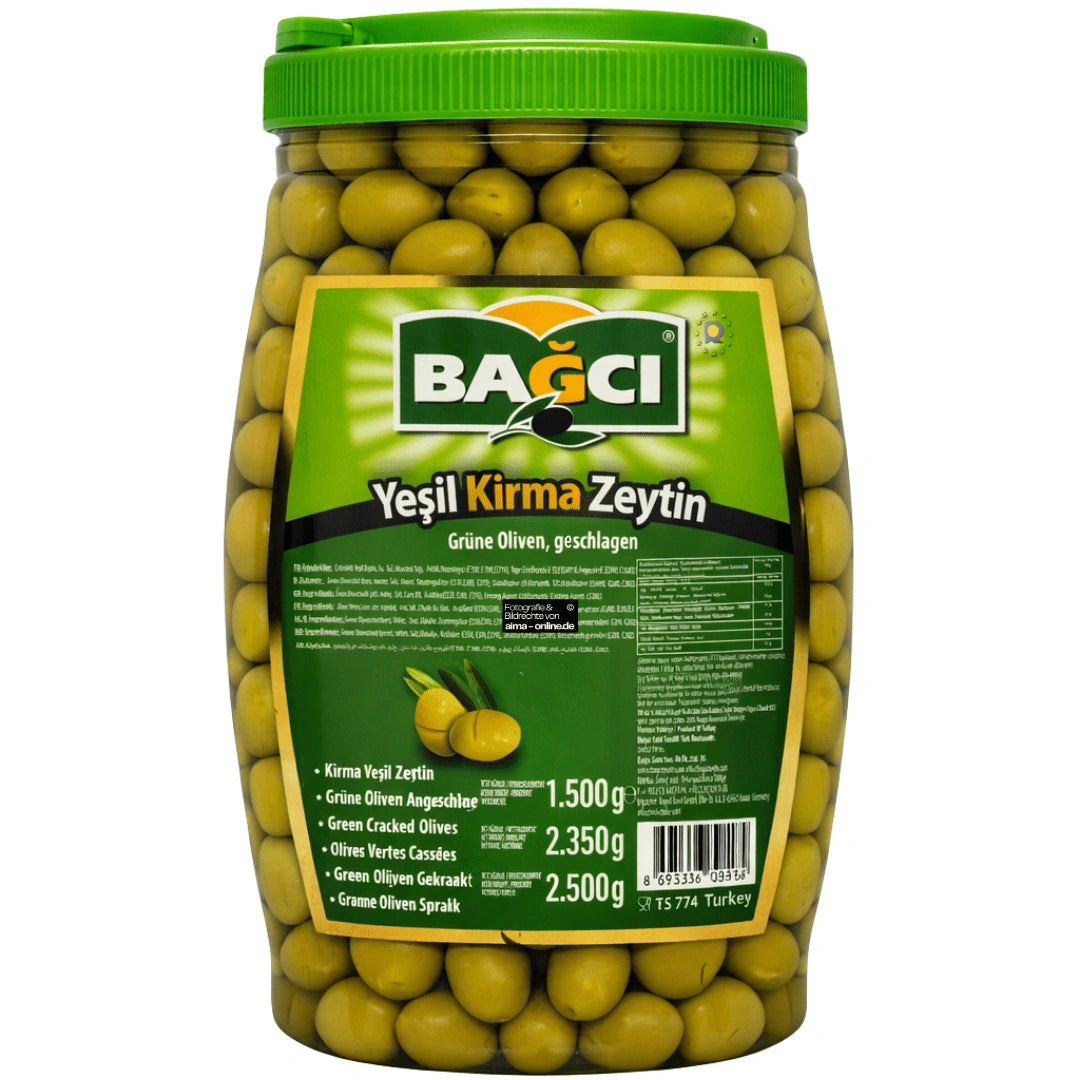 Bagci - Grüne Oliven Geschlagen, Yeşil Kırma Zeytin 2350g