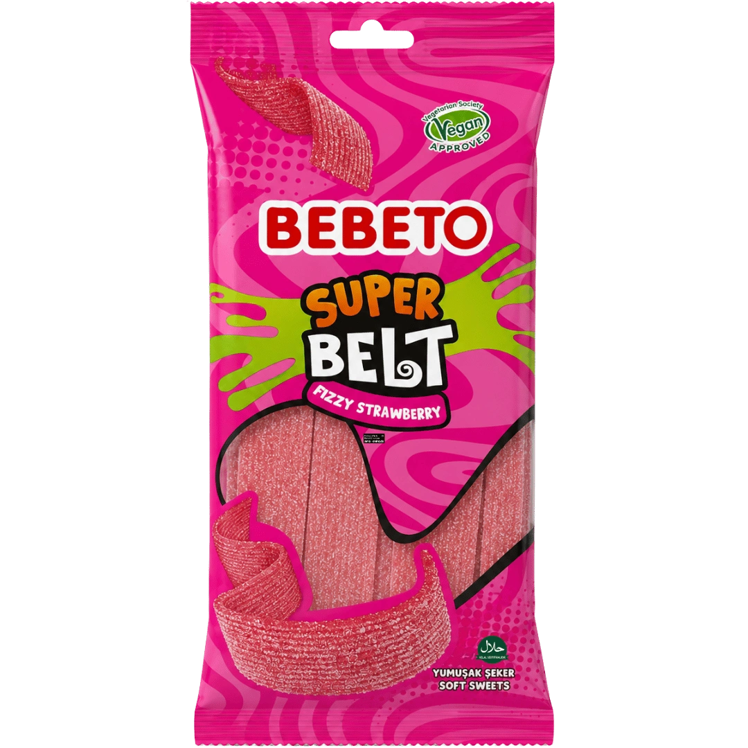 Bebeto - Super Belts Fizzy Strawberry Fruchtgummi 180g