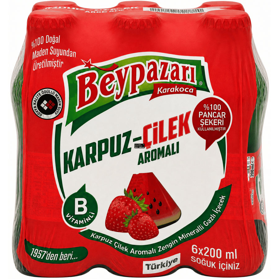 Beypazari - Mineralwasser mit Erdbeer-Wassermelonen-Geschmack (6x200ml)