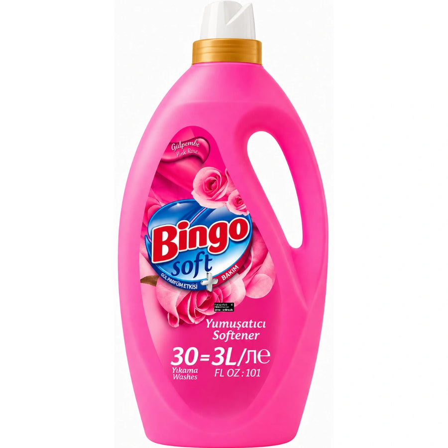 Bingo Soft - Weichspüler Rosenduft, Gül Parfüm Etkisi Yumuşatıcı 3L (30 Waschladungen)