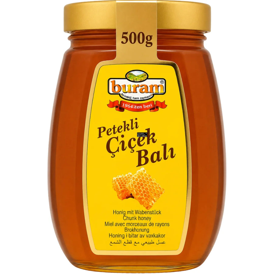 Buram Petekli Cicek Bali - Blütenhonig mit Wabenstück 500g