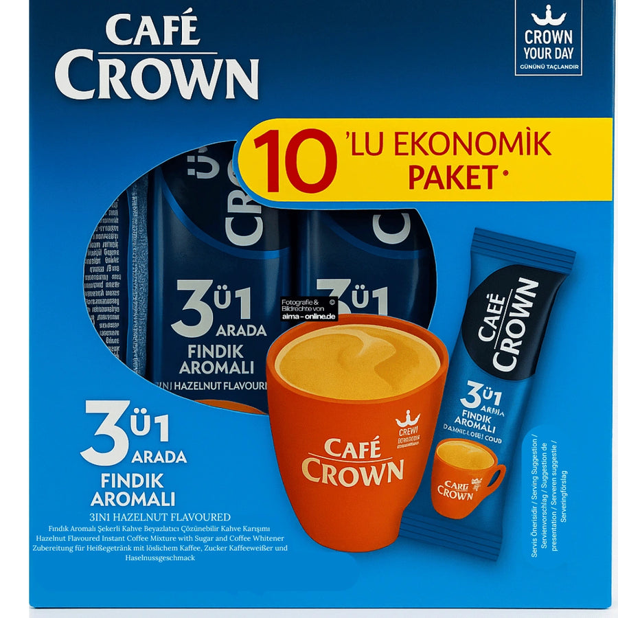 Ülker – Café Crown 3 in 1 mit Haselnussaroma 10×18g 