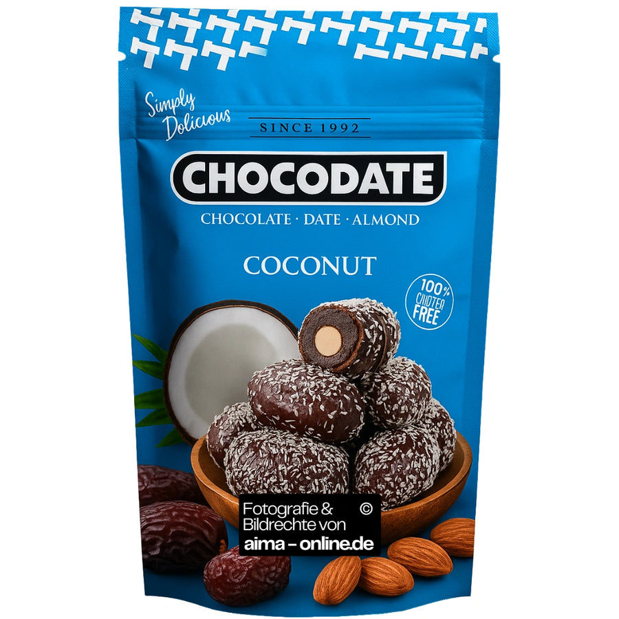 Dubai Chocodate - Datteln mit Mandeln und Kokos in Schokolade 90g