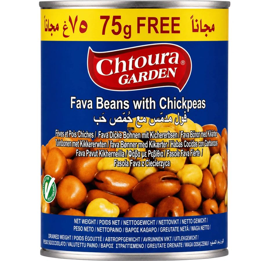 Chtoura Garden - gekochte Fava Dicke Bohnen mit Kichererbsen 475g