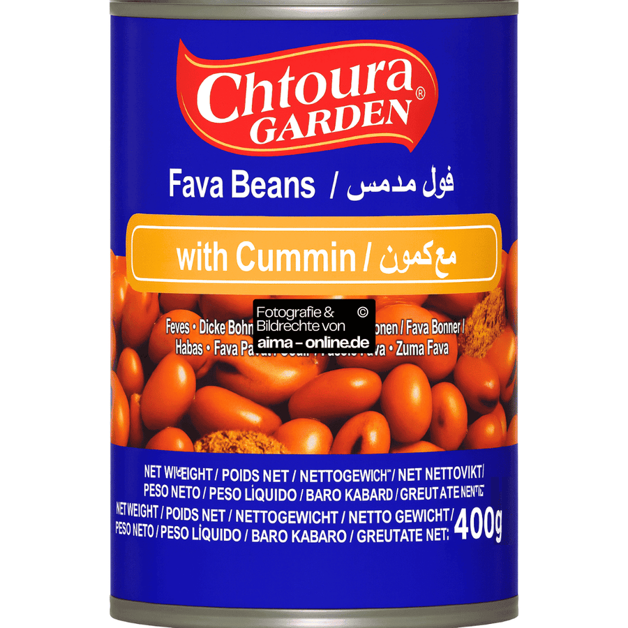 Chtoura Garden - Gekochte Fava Bohnen mit Kreuzkümmel 400g