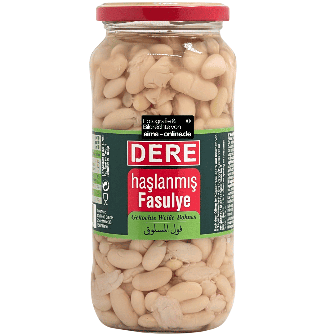 Dere - Gekochte Weiße Bohnen, Haslanmis Fasulye 580g