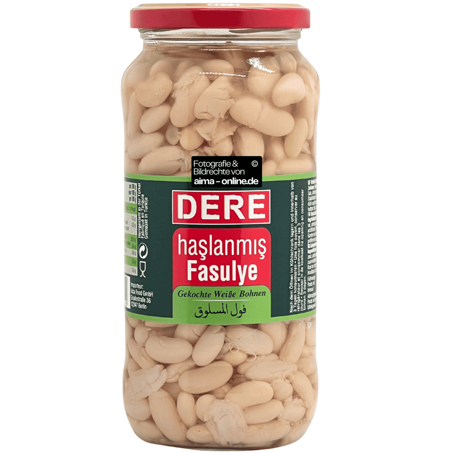 Dere - Gekochte Weiße Bohnen, Haslanmis Fasulye 580g