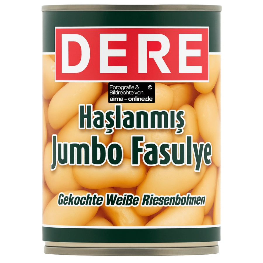 Dere - Gekochte Weisse Riesenbohnen, Haslanmis Jumbo Fasulye 800g