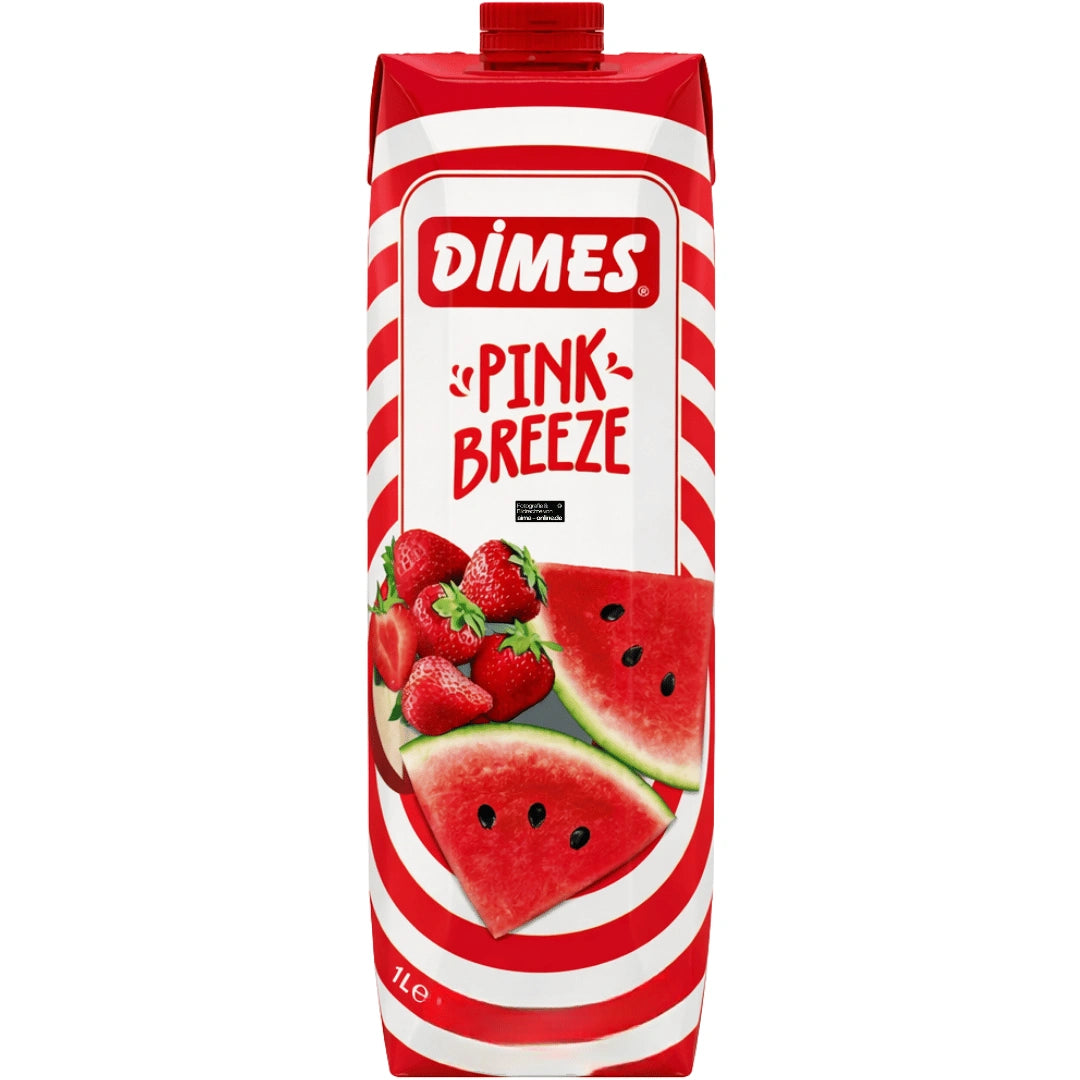 Dimes - Pink Breeze Apfel-Erdbeer-Getränk mit Wassermelonen-Geschmack 1l