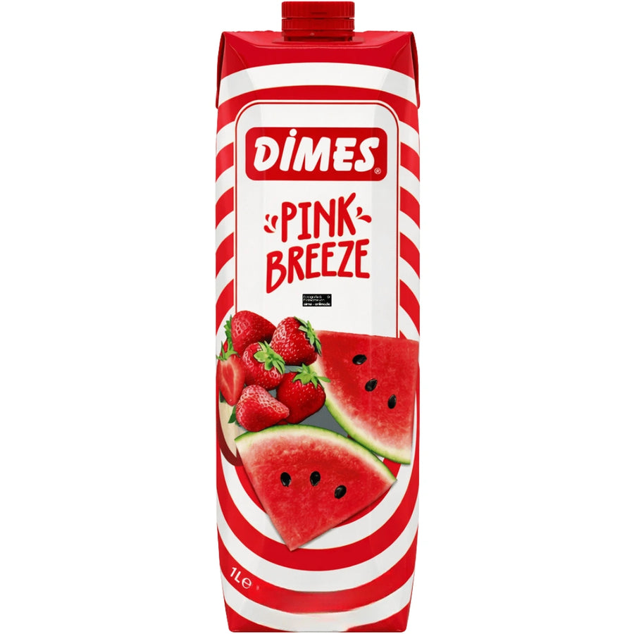 Dimes - Pink Breeze Apfel-Erdbeer-Getränk mit Wassermelonen-Geschmack 1l