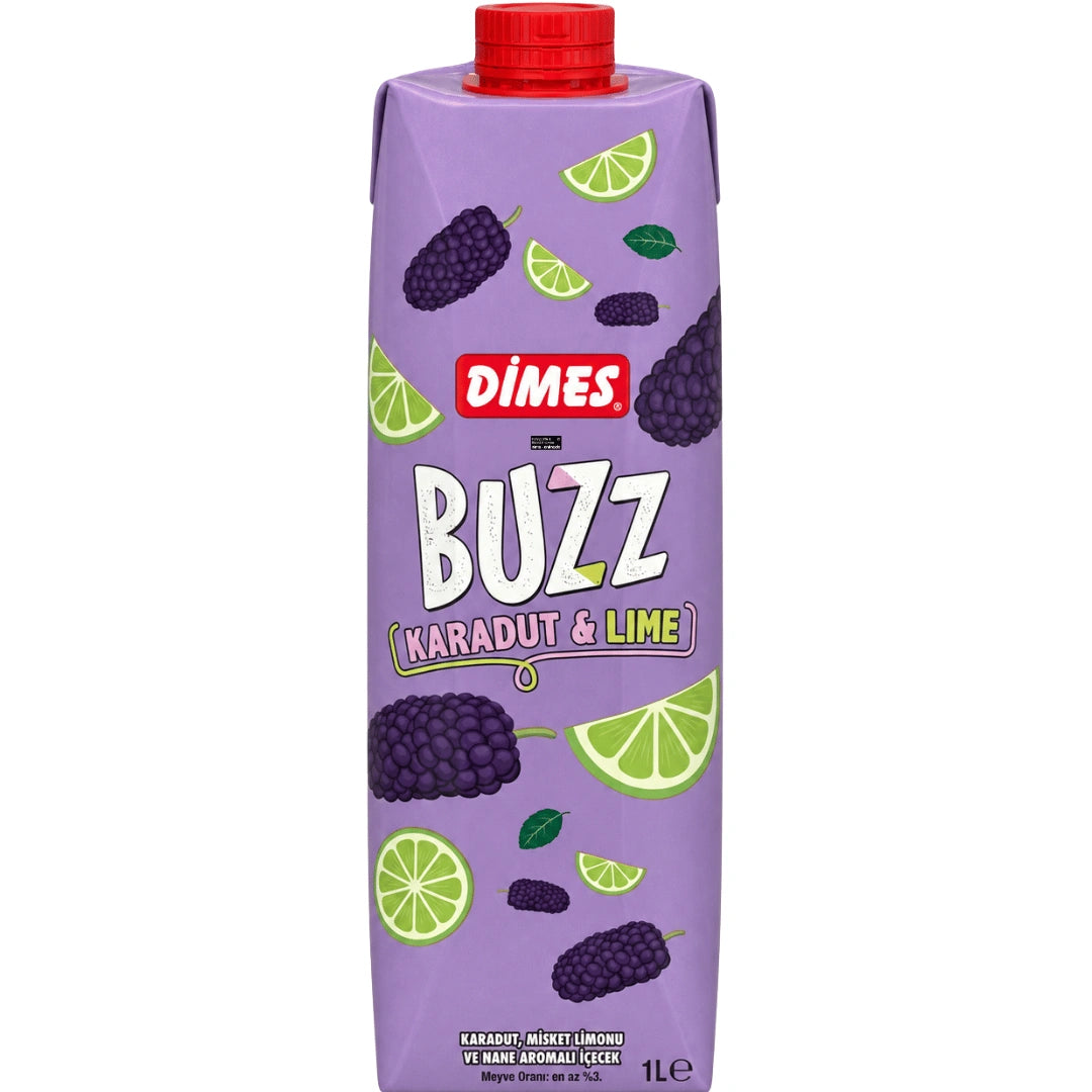 Dimes Buzz - Getränk mit schwarzer Maulbeere, Limette & Pfefferminzaroma 1l