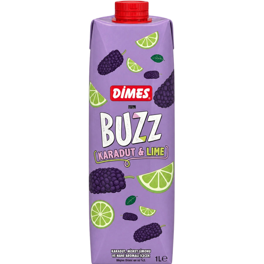 Dimes Buzz - Getränk mit schwarzer Maulbeere, Limette & Pfefferminzaroma 1l
