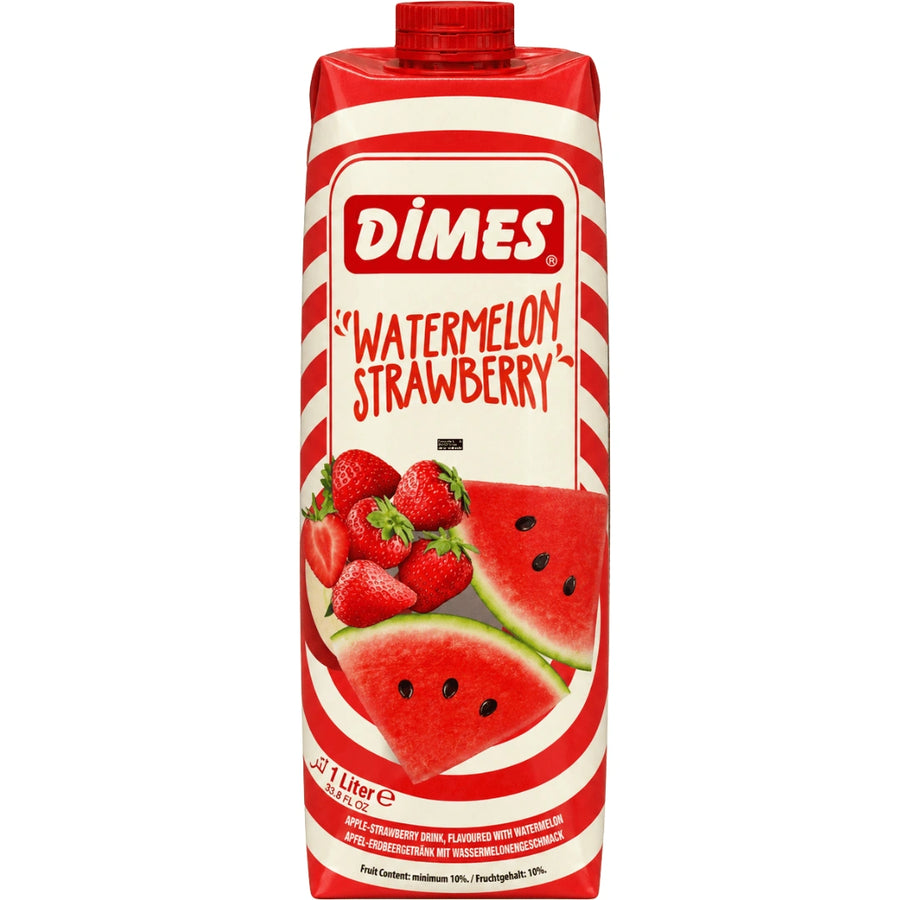 Dimes - Pink Breeze Apfel-Erdbeer-Getränk mit Wassermelonen-Geschmack 1l
