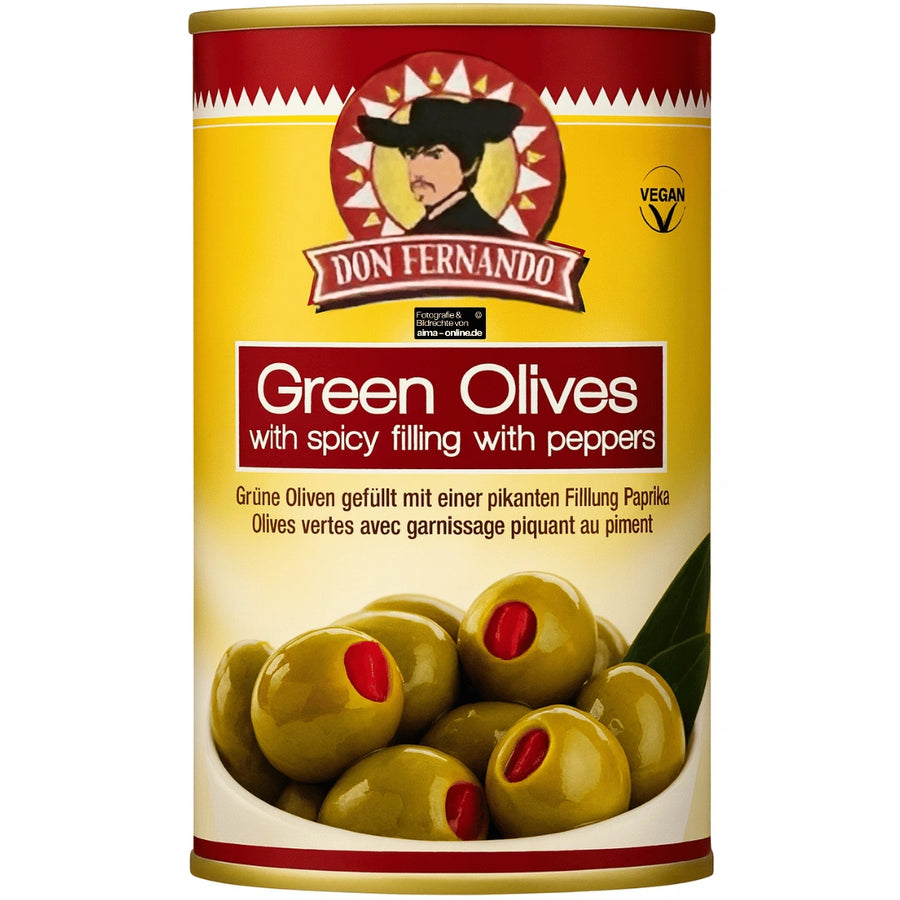 Don Fernando - Yeşil Zeytin, Grüne Oliven mit pikanter Paprikafüllung 350g