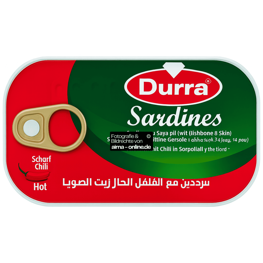 Durra - Sardines mit Chili in Sojaöl (Mit Fischgräten & Haut) 125g