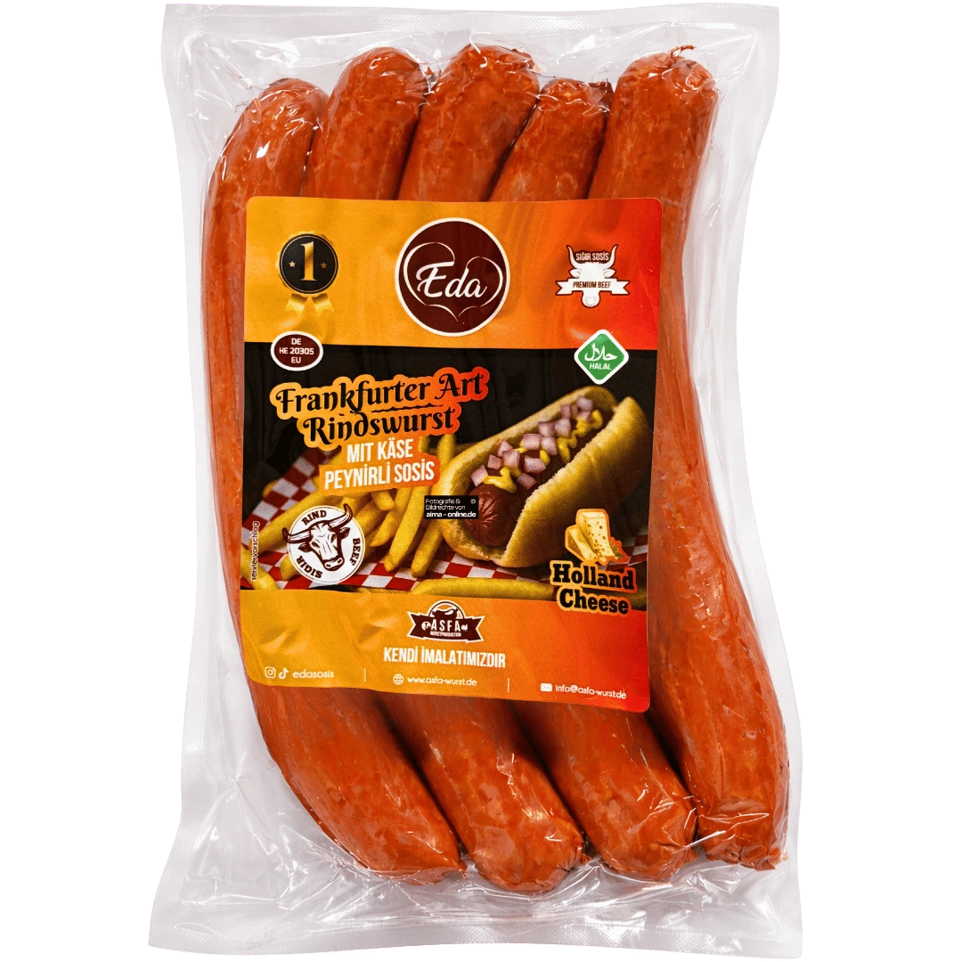 Eda - Frankfurter Art Rindswurst mit Käse, Peynirli Dana Sosis 400g