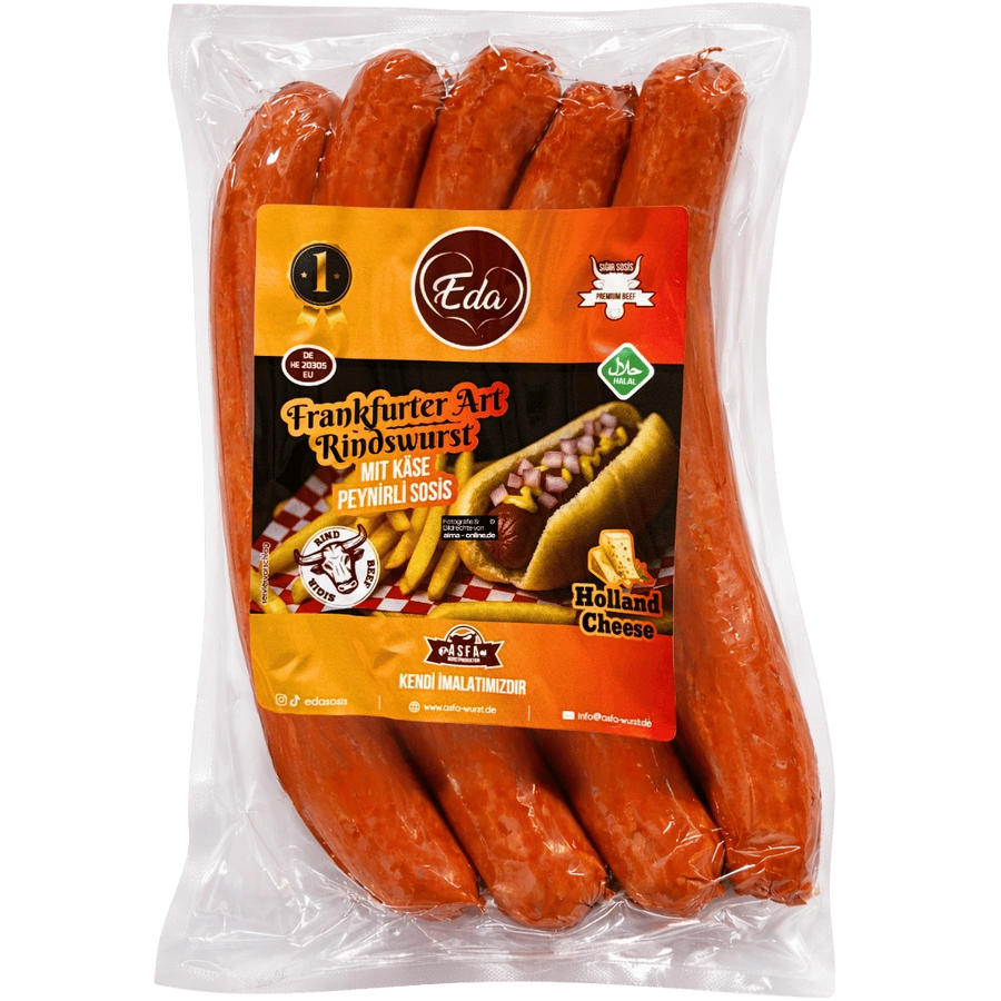 Eda - Frankfurter Art Rindswurst mit Käse, Peynirli Dana Sosis 400g