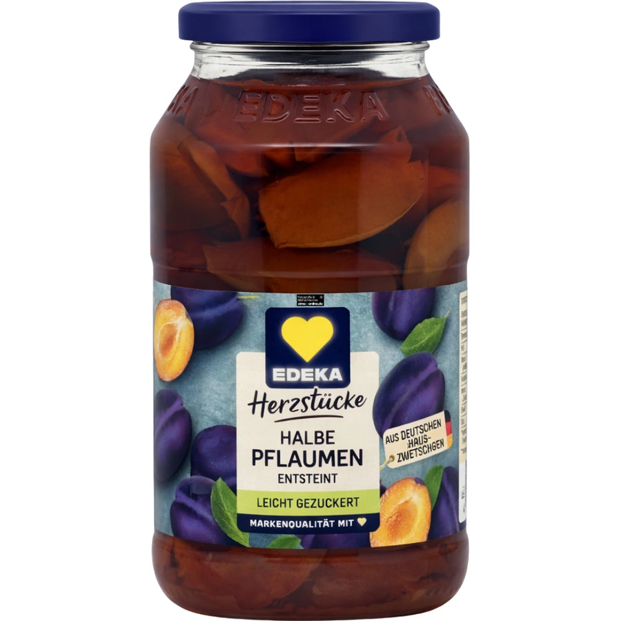 Edeka - Herzstücke Halbe Pflaumen entsteint leicht gezuckert 680g