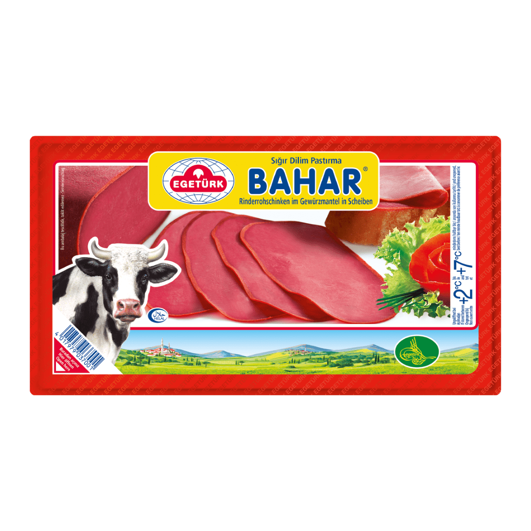 Egetürk Bahar baharatlı kapta çiğ dana jambon dilimler halinde 100gr 