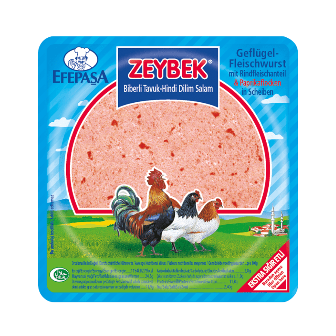 Egetürk Zeybek tavuk eti kırmızı pul biberli sucuk 200gr