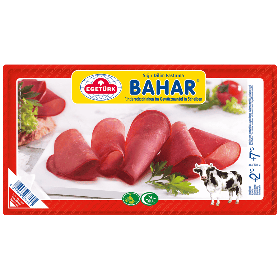 Egetürk Bahar Rinderrohschinken im Gewürzmantel in Scheiben 100g