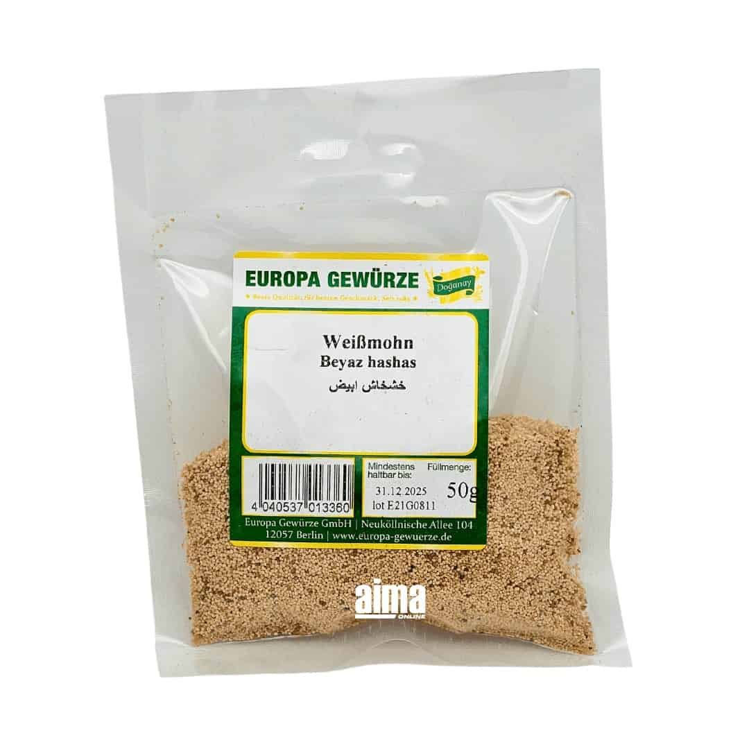 Europa Spices Beyaz Hashas - Beyaz Haşhaş Tohumu 50gr