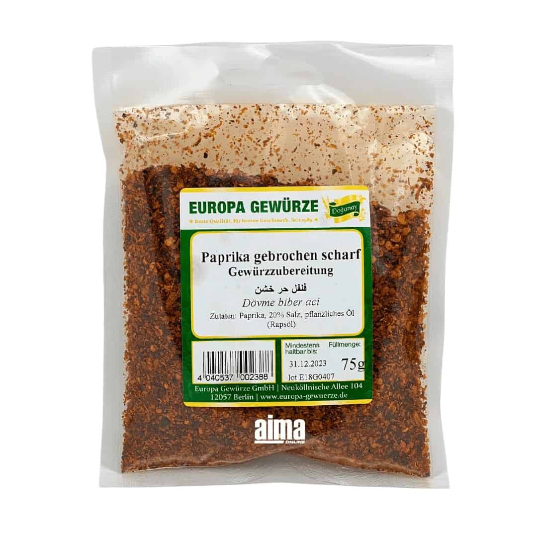 Europa Spices Dövme Biber Aci - Paprika kırık sıcak 75g