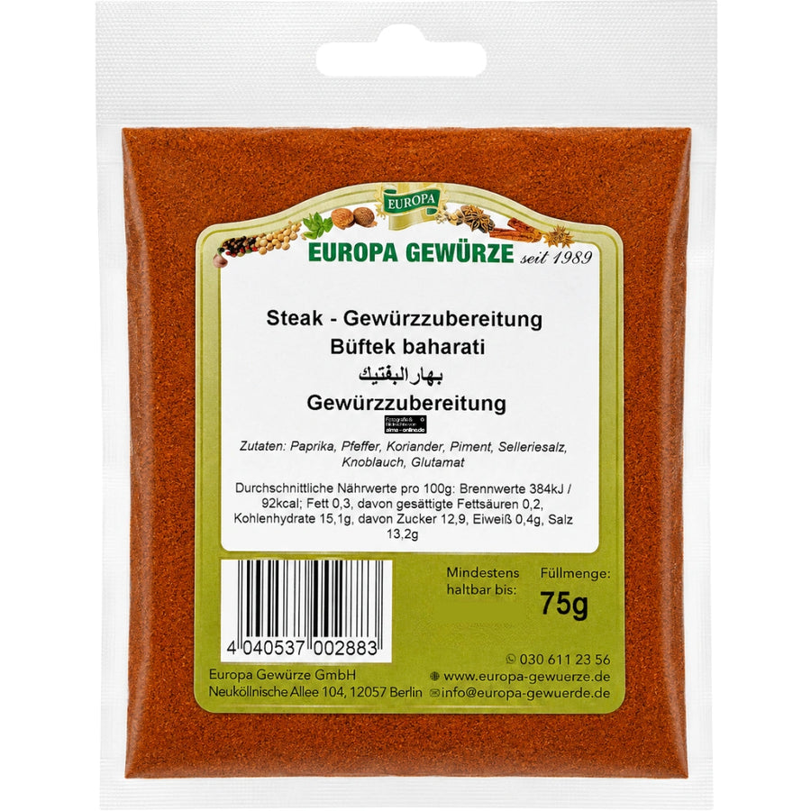 Europa Gewürze Steak Gewürzzubereitung - Büftek baharatı 75g
