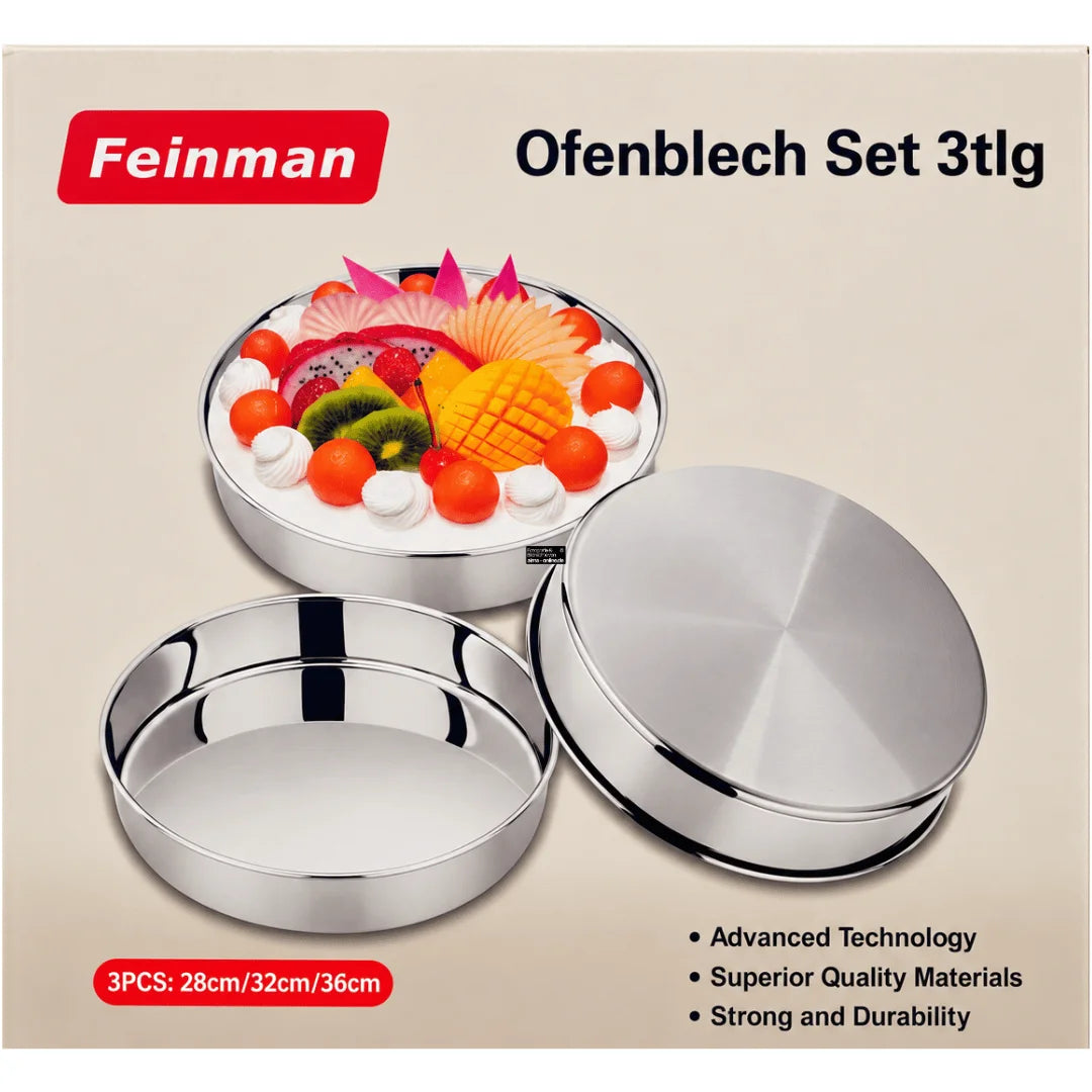 Feinman - Ofenblech-Set 3-teilig 28/32/36cm