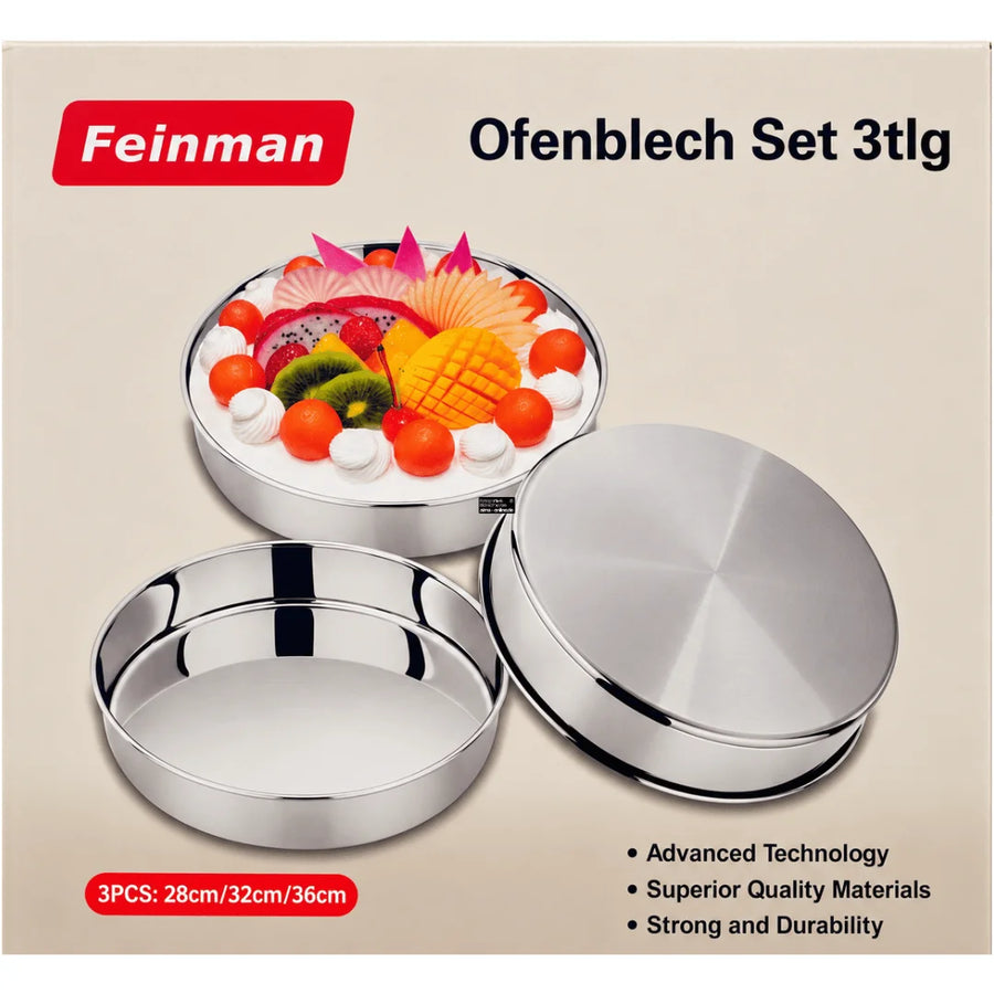 Feinman - Ofenblech-Set 3-teilig 28/32/36cm