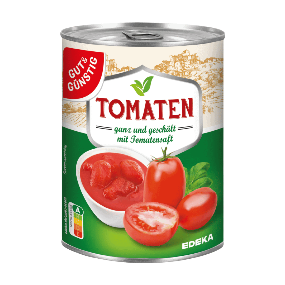 Gut & Günstig Tomaten ganz und geschält in Tomatensaft 400g