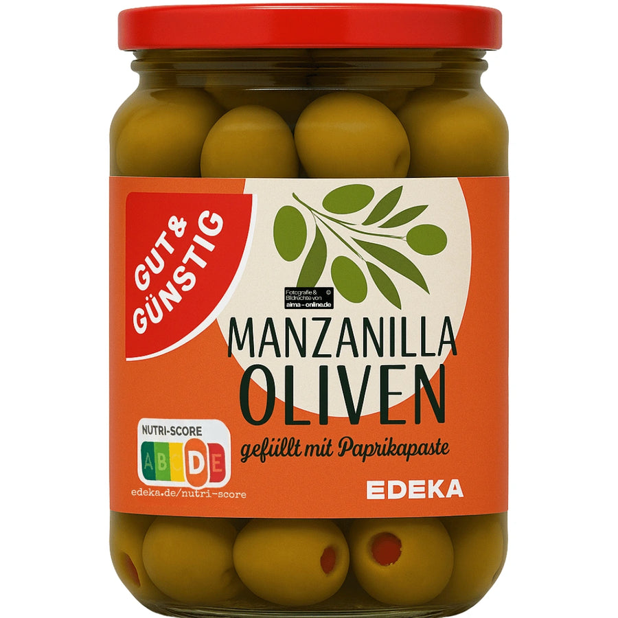 G&G - Yeşil Zeytin, Grüne Oliven gefüllt mit Paprika 340g