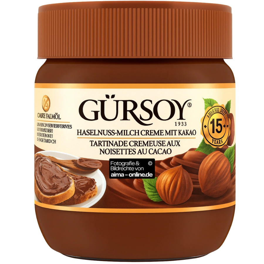 Gürsoy - Ohne Palmöl Haselnuss-Milch Creme mit Kakao 400g