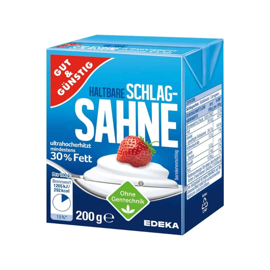 Gut & Günstig Haltbare Schlagsahne 30% Fett 200g