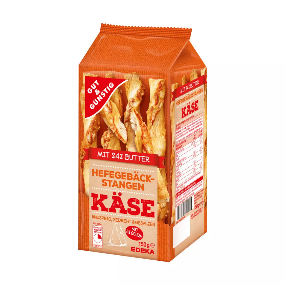 Gut & Günstig - Hefegebäckstangen mit Käse 150g