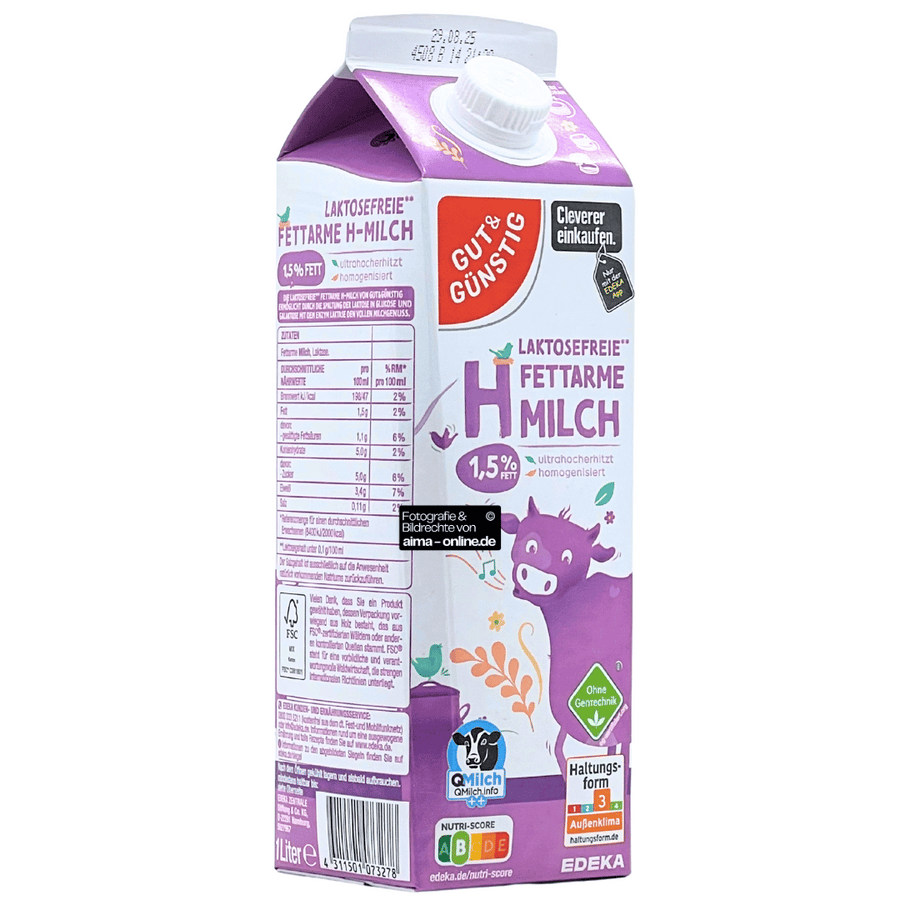 Gut & Günstig H laktosefreie Fettarme Milch 1,5% 1l
