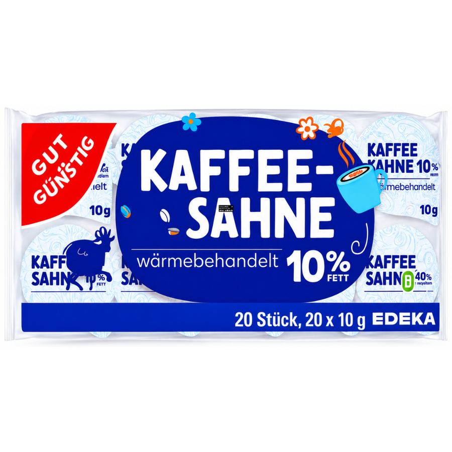 Gut & Günstig - Kaffeesahne 10% Fett 20 Stück