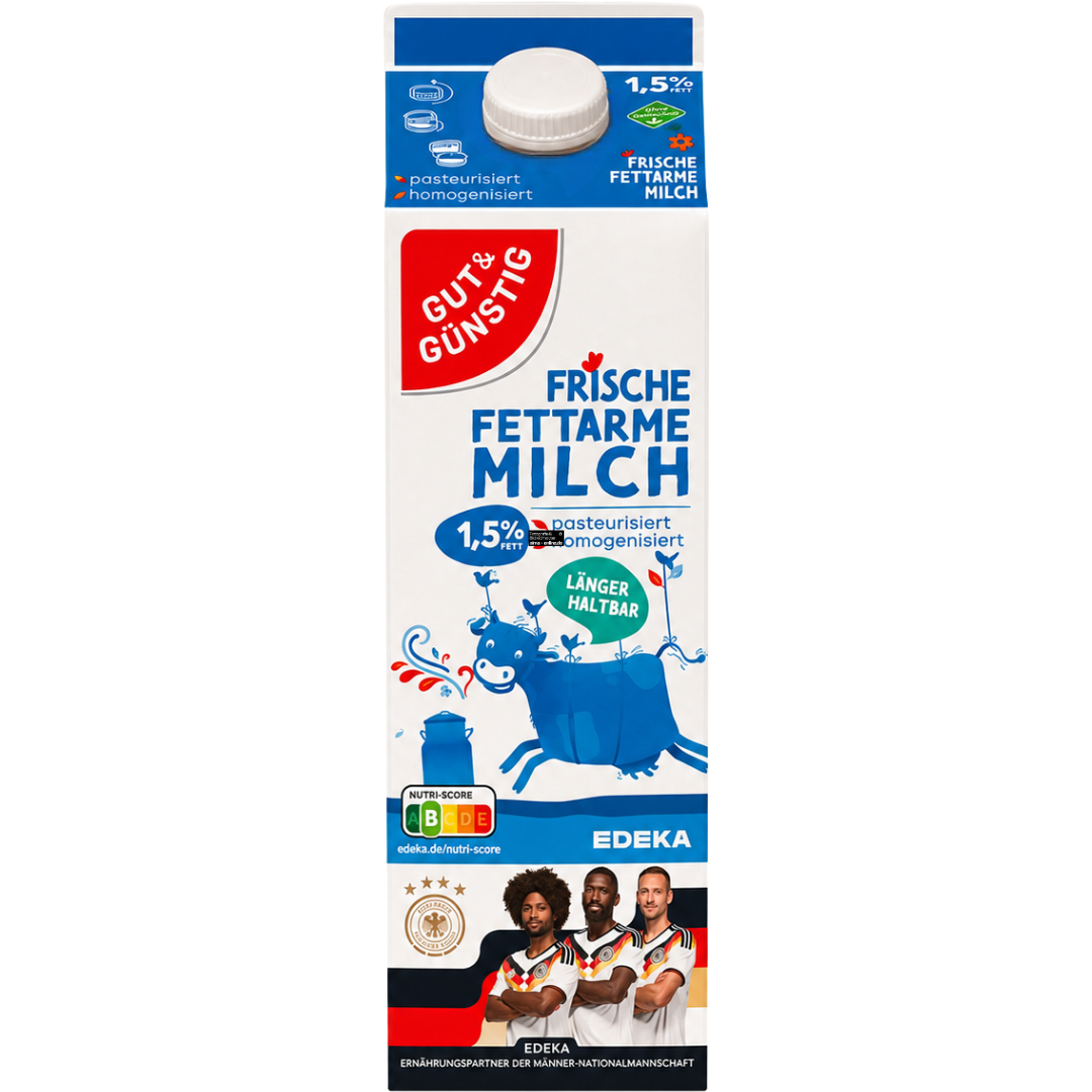 Gut & Günstig Frische Fettarme Milch 1,5% Fett 1l
