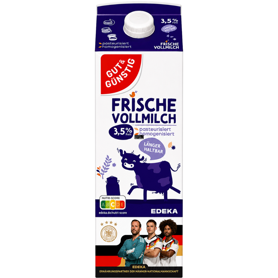 Gut & Günstig H Vollmilch 3,5 % Fett 1l