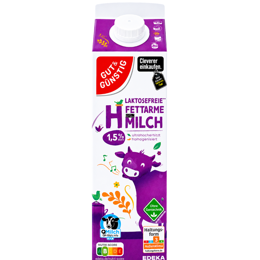 Gut & Günstig H laktosefreie Fettarme Milch 1,5% 1l