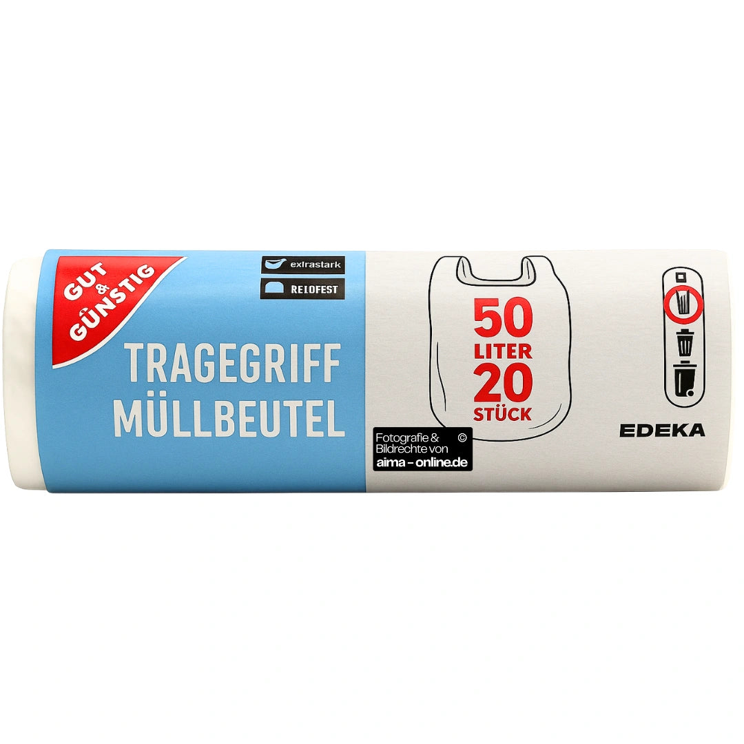 Gut & Günstig - Tragegriff Müllbeutel 50 Liter 20 Stück 